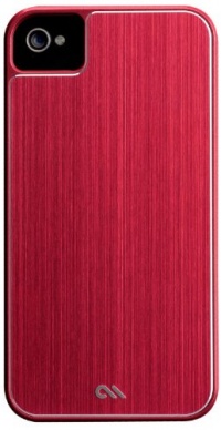 Case-Mate CM017125 Barely There Brushed Aluminum Case for iPhone 4 & 4S - 1 Pack - Retail Packaging - Red