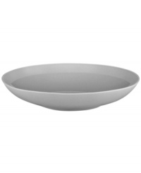 A modern balance. Create a sense of effortless urban luxury with the Matte & Shine soup bowl, featuring a minimalist coupe shape, slate palette and tonal banding by Donna Karan Lenox.