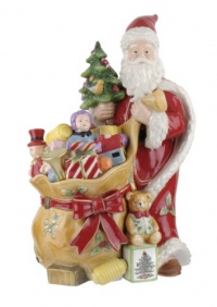 Spode Christmas Tree Sculpted Christmas Eve Santa Cookie Jar, 16-Inch