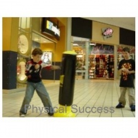 Kids punching bag with the Inflatable Punching Bag DVD Presentation.