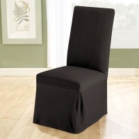 Sure Fit Stretch Pique Dining Room Chair Slipcover, Black