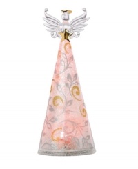 Light up the holiday season! A heartwarming angel figurine with dusty red and brilliant gold detailing is the perfect symbol of hope and prosperity in the face of a new year.