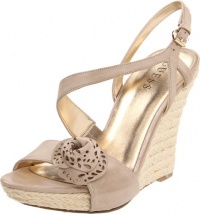 Guess Latonia3 Womens Size 10 Beige Open Toe Leather Wedge Sandals Shoes