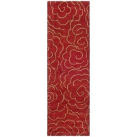 Safavieh Soho Collection SOH812A Handmade Red New Zealand Wool Square Area Rug, 6-Feet