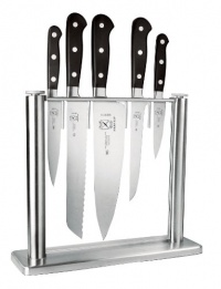 Mercer Cutlery Renaissance 6-Piece Knife Set with Tempered-Glass Block