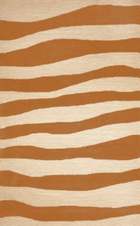 Liora Manne Spello Wavey Stripe Rug, 5-Feet by 7-Feet 6-Inch, Orange