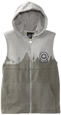 LRG - Kids Boys 8-20 Artist Driven Hooded Vest, Ash Heather, Medium