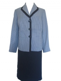 EVAN PICONE Houndstooth Framed Plus Size Skirt Suit