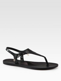 Soft leather sandals defined by a logo-embossed upper and bow detail. Leather upperLeather liningRubber solePadded insoleMade in Italy