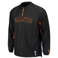 MLB San Francisco Giants Long Sleeve Lightweight 1/4 Zip Gamer Jacket, Black/Orange