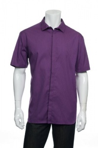 Alfani Red Men's Purple Micro Vertical Striped Button Down Shirt