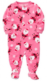 Carter's Girls 1-piece Micro Fleece Christmas Pajamas (2T-10) (2T, Pink Santa)