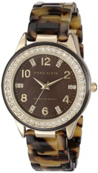 Anne Klein Women's 10/9956BMTO Swarovski Crystal Accented Gold-Tone Tortoise Resin Watch