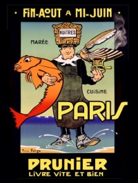 Paris Prunier Restaurant 30x40 Limited-Edition Artistic Planked Wood Sign