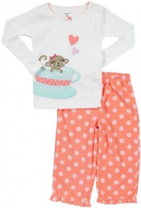 Carter's Baby Girls 2-pc L/S Embriodery Set - Tea Cupcake Monkey