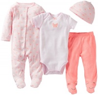 Carter's Baby Girl 4-Piece Layette Set Crabs Stripes 6MO