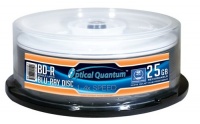 Optical Quantum 4X 25GB BD-R Blu-ray Blank Disc White Inkjet Hub Printable, 25 pcs