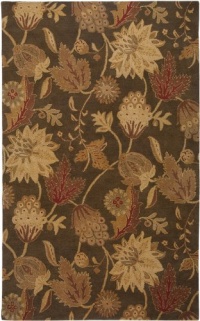 Rizzy Home FL1478 Floral 8-Feet by 8-Feet Round Area Rug, Brown