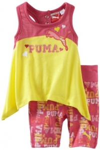 Puma - Kids Baby-Girls Infant Printed Short Set, Pink, 12 Months