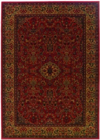 Couristan 3760/4872 EVEREST Ardebil 24-Inch by 94-Inch Polypropylene Area Rug, Crimson