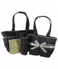 Carter's 5 Piece Diaper Bag Set - Black/Sage