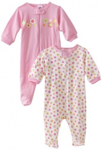 Gerber Baby-Girls Newborn 2 Pack Zip Front Flowers Sleep and Play