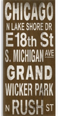 Chicago 10x24 Artistic Planked Wood Sign by Cory Steffen