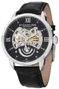 Stuhrling Original Men's 574.02 Aristocrat Executive II Automatic Skeleton Black Dial Watch