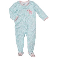 Carters Toddler Girls Blue Zebra Print Footed Sleeper, 2T