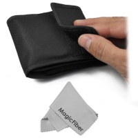 3 Pocket Filter Case (Wallet Pouch) for Circular Filters + Premium MagicFiber Microfiber Cleaning Cloth