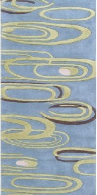 Area Rug 2x8 Runner Contemporary Spa Blue Color - Surya Naya Rug from RugPal