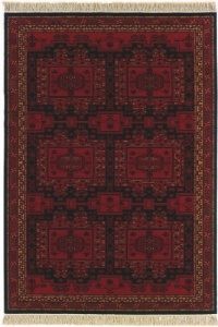 Area Rug 4x6 Rectangle Transitional Brick Red Color - Couristan Kashimar Collection