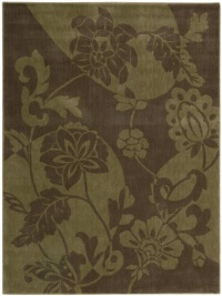 Nourison Zanibar  Large Flowers Brown 2.0-Feet by 5.9-Feet Polyacrylic Area Rug