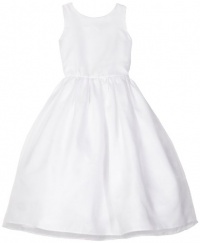 Us Angels Girls 7-16 Classic Organza Full Skirt Dress, White, 7