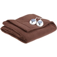 Soft Heat® Luxury Micro-Fleece Electric Heated Warming Blanket King Size-Chocolate