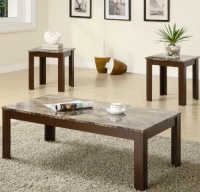 Coaster Fine Furniture 700395 3-Piece Coffee Table and End Table Set