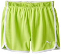 PUMA Girls 7-16 Foldover Mesh Short, Citrus Lime, Medium