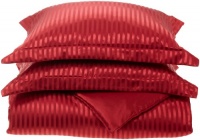 Divatex Home Fashions  Royal Opulence Woven Satin Stripe Full/Queen Duvet Mini Set, Red