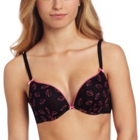 Betsey Johnson Women's Embroidered Kisses Super Bump Bra