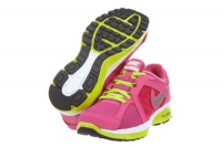 Nike Kids's NIKE DUAL FUSION RUN (GS) RUNNING SHOES 4 (DSRT PNK/MTLLC SLVR/ATMC GRN/F)