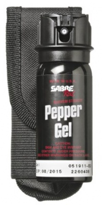 SABRE RED Police Strength Pepper Gel - Professional Size with Flip Top, Belt Holster & 18 Foot Range