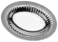 Wilton Armetale Flutes and Pearls Bread Serving Tray, Oval, 7-3/4-Inch by 9-3/4-Inch