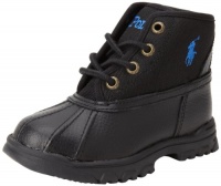 Polo Ralph Lauren Kids Woodward Boot (Toddler/Little Kid/Big Kid),Black Leather/Black Nylon,10 M US Toddler