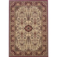 Couristan 3760/6004 Everest Ardebil/Ivory-Red 2-Feet by 3-Feet 7-Inch Rug