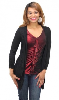 Style&co. Top, 3/4 Sleeve Ruffled Layered Look