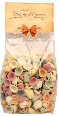 Marella Little Ears/Orecchiette Italian Pasta, Colored,  500-Gram Bags (Pack of 2)