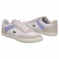 Lacoste Suzuka Lace-up Sneaker (Toddler/Little Kid/Big Kid),White/Light Purple,4 M US Big Kid