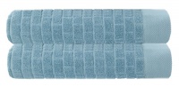 Cotton Craft - Tile Jacquard Woven Terry 2 Pack Bath Towels 30x58, Maritime - Made from 100% combed Pure Cotton Super Soft and Absorbent - Also Available - 2 Pack - Hand Towels 16x30, 4 Pack - Wash Cloths 13x13, Single Pack - Bath Sheet 35x70 - Other Colo