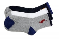 Polo Ralph Lauren Boy's 3-Pack Cushioned Crew Socks (Sock Sz 4-7 - Fits Shoe 10-13, Assorted)