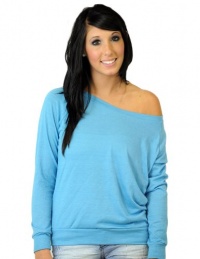 Alternative Women's Slouchy Pullover,  True Turquoise, Large